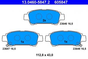 ATE 13.0460-5847.2 - Brzdové platničky -