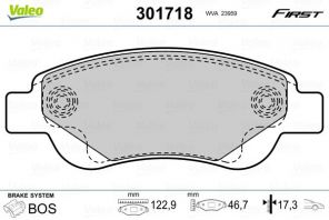 Valeo 301718 - Brzdové platničky -