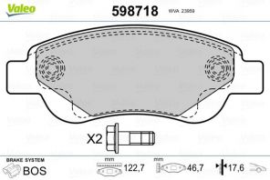 Valeo 598718 - Brzdové platničky -