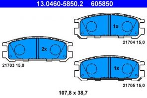 ATE 13.0460-5850.2 - Brzdové platničky -