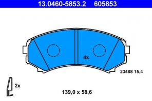 ATE 13.0460-5853.2 - Brzdové platničky -