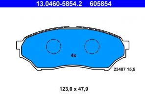 ATE 13.0460-5854.2 - Brzdové platničky -