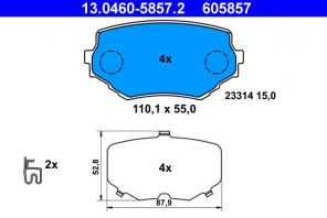 ATE 13.0460-5857.2 - Brzdové platničky -