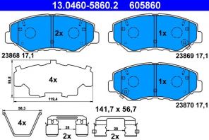ATE 13.0460-5860.2 - Brzdové platničky -