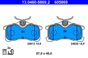 ATE 13.0460-5869.2 - Brzdové platničky -