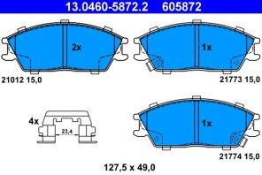 ATE 13.0460-5872.2 - Brzdové platničky -