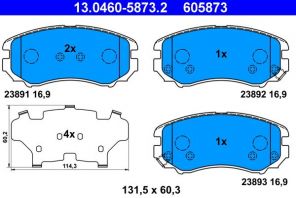 ATE 13.0460-5873.2 - Brzdové platničky -