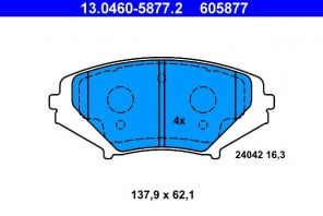 ATE 13.0460-5877.2 - Brzdové platničky -