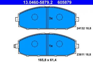 ATE 13.0460-5879.2 - Brzdové platničky -