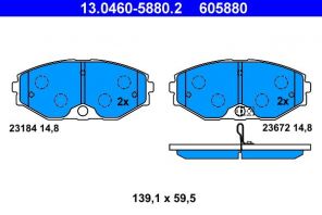 ATE 13.0460-5880.2 - Brzdové platničky -