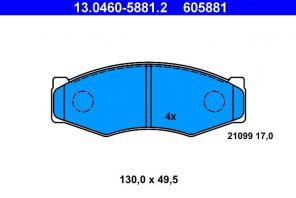 ATE 13.0460-5881.2 - Brzdové platničky -