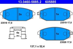 ATE 13.0460-5885.2 - Brzdové platničky -