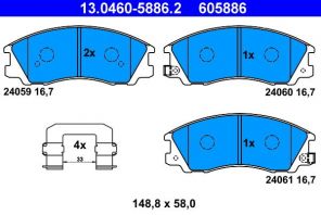 ATE 13.0460-5886.2 - Brzdové platničky -