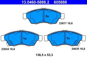 ATE 13.0460-5888.2 - Brzdové platničky -