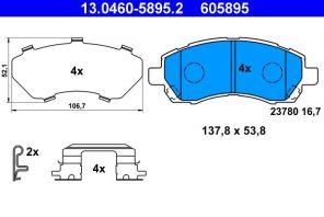 ATE 13.0460-5895.2 - Brzdové platničky -