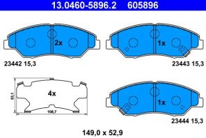 ATE 13.0460-5896.2 - Brzdové platničky -