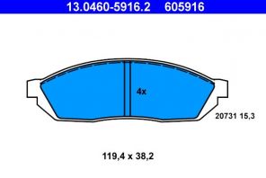 ATE 13.0460-5916.2 - Brzdové platničky -