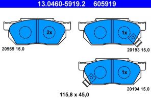 ATE 13.0460-5919.2 - Brzdové platničky -