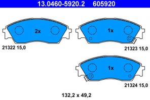 ATE 13.0460-5920.2 - Brzdové platničky -