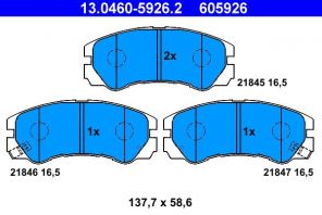 ATE 13.0460-5926.2 - Brzdové platničky -