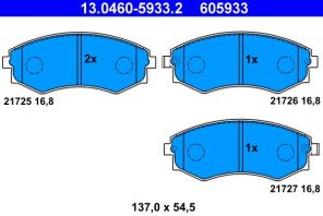 ATE 13.0460-5933.2 - Brzdové platničky -