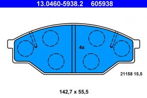 ATE 13.0460-5938.2 - Brzdové platničky -