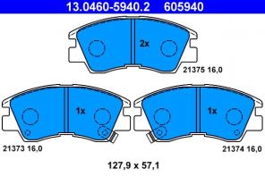 ATE 13.0460-5940.2 - Brzdové platničky -