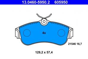 ATE 13.0460-5950.2 - Brzdové platničky -