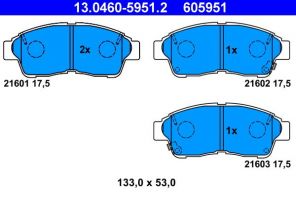 ATE 13.0460-5951.2 - Brzdové platničky -