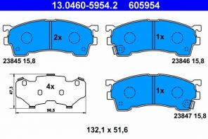 ATE 13.0460-5954.2 - Brzdové platničky -