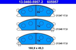 ATE 13.0460-5957.2 - Brzdové platničky -