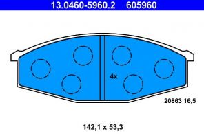 ATE 13.0460-5960.2 - Brzdové platničky -