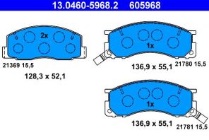 ATE 13.0460-5968.2 - Brzdové platničky -