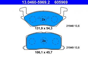ATE 13.0460-5969.2 - Brzdové platničky -