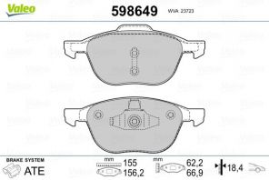 Valeo 598649 - Brzdové platničky -