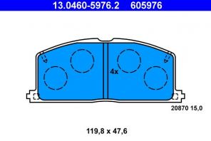 ATE 13.0460-5976.2 - Brzdové platničky -