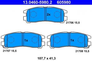 ATE 13.0460-5980.2 - Brzdové platničky -