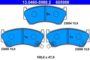ATE 13.0460-5988.2 - Brzdové platničky -