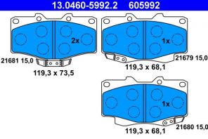 ATE 13.0460-5992.2 - Brzdové platničky -