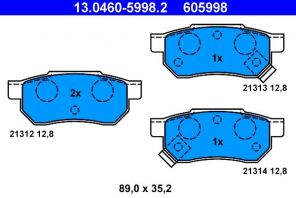 ATE 13.0460-5998.2 - Brzdové platničky -