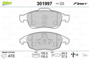 Valeo 301997 - Brzdové platničky -