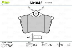 Valeo 601042 - Brzdové platničky -