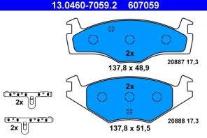 ATE 13.0460-7059.2 - Brzdové platničky -