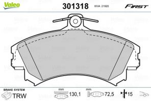 Valeo 301318 - Brzdové platničky -