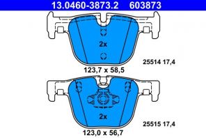 ATE 13.0460-3873.2 - Brzdové platničky -