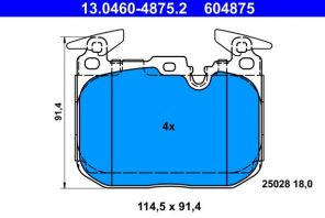 ATE 13.0460-4875.2 - Brzdové platničky -