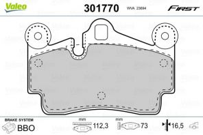 Valeo 301770 - Brzdové platničky -
