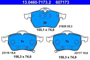 ATE 13.0460-7173.2 - Brzdové platničky -