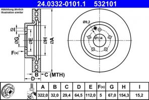 ATE 24.0332-0101.1 - Brzdový kotúč -