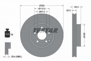 Textar 92163503 - Brzdový kotúč -